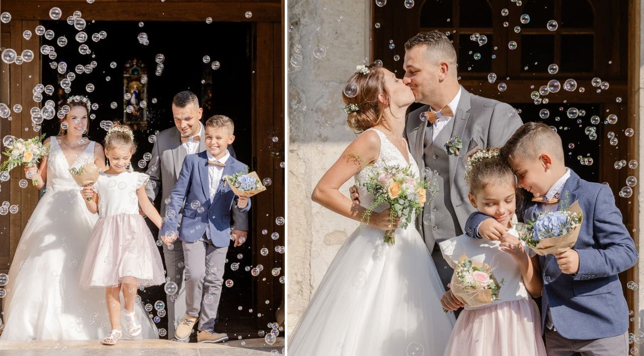 Sortie mariage église de Yenne