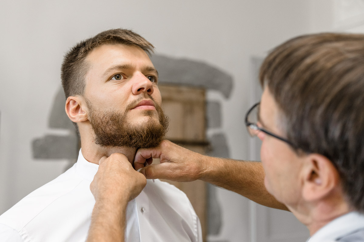 préparatifs marié chateau saint offenge