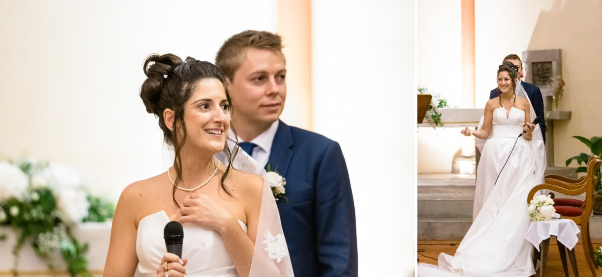 les mariés à l'église de Tresserve