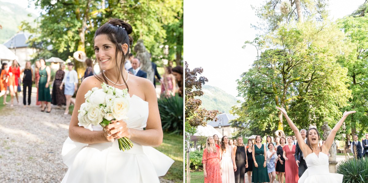 avant le lancé de bouquet