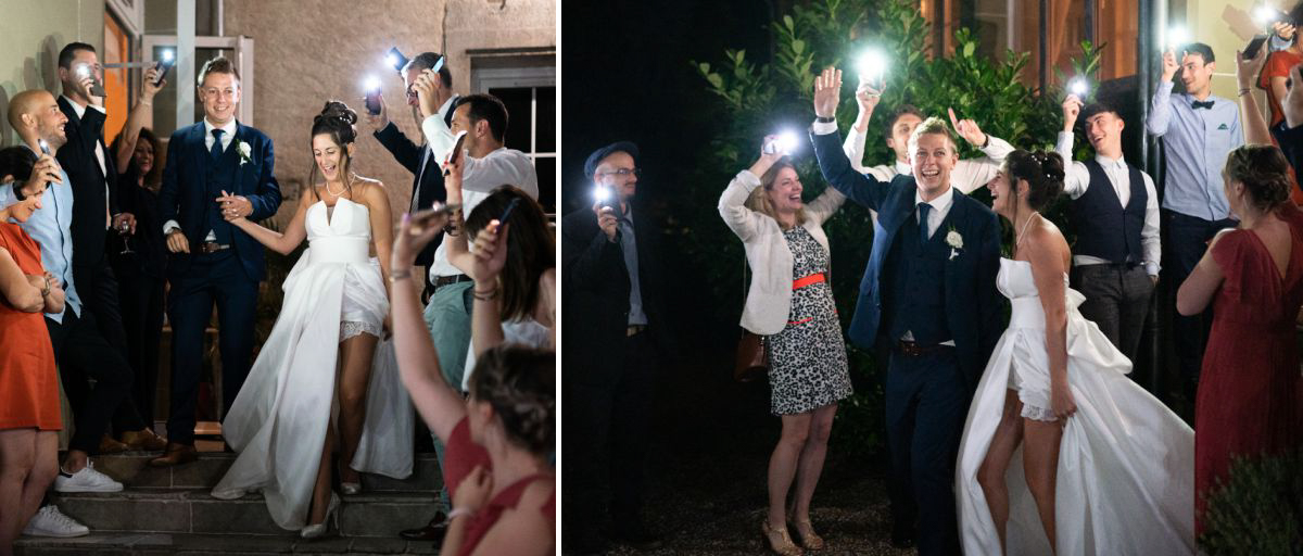 haie d'honneur pour les mariés