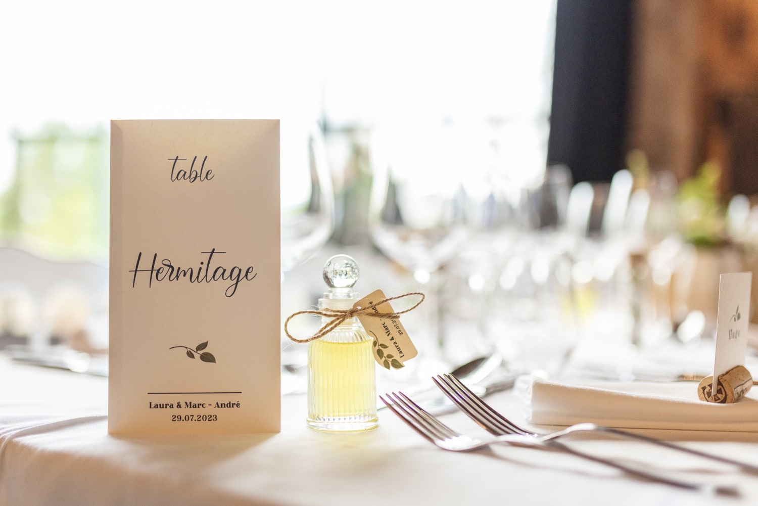 décoration de table au château de Morgenex