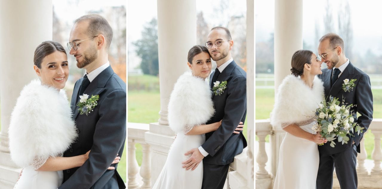 photos de couple mariage d'hiver rotonde Saint Egrève